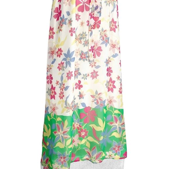 ModCloth Illuminated Elegance Cream Multi Floral Chiffon Maxi Dress Medium - Picture 4 of 11